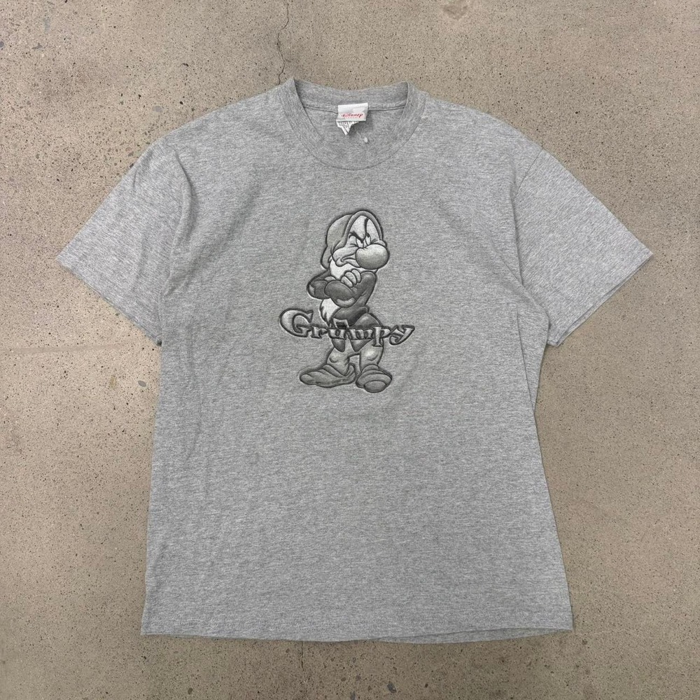 Vintage 90s Disney Grumpy Embroidered T-Shirt (Size Medium)